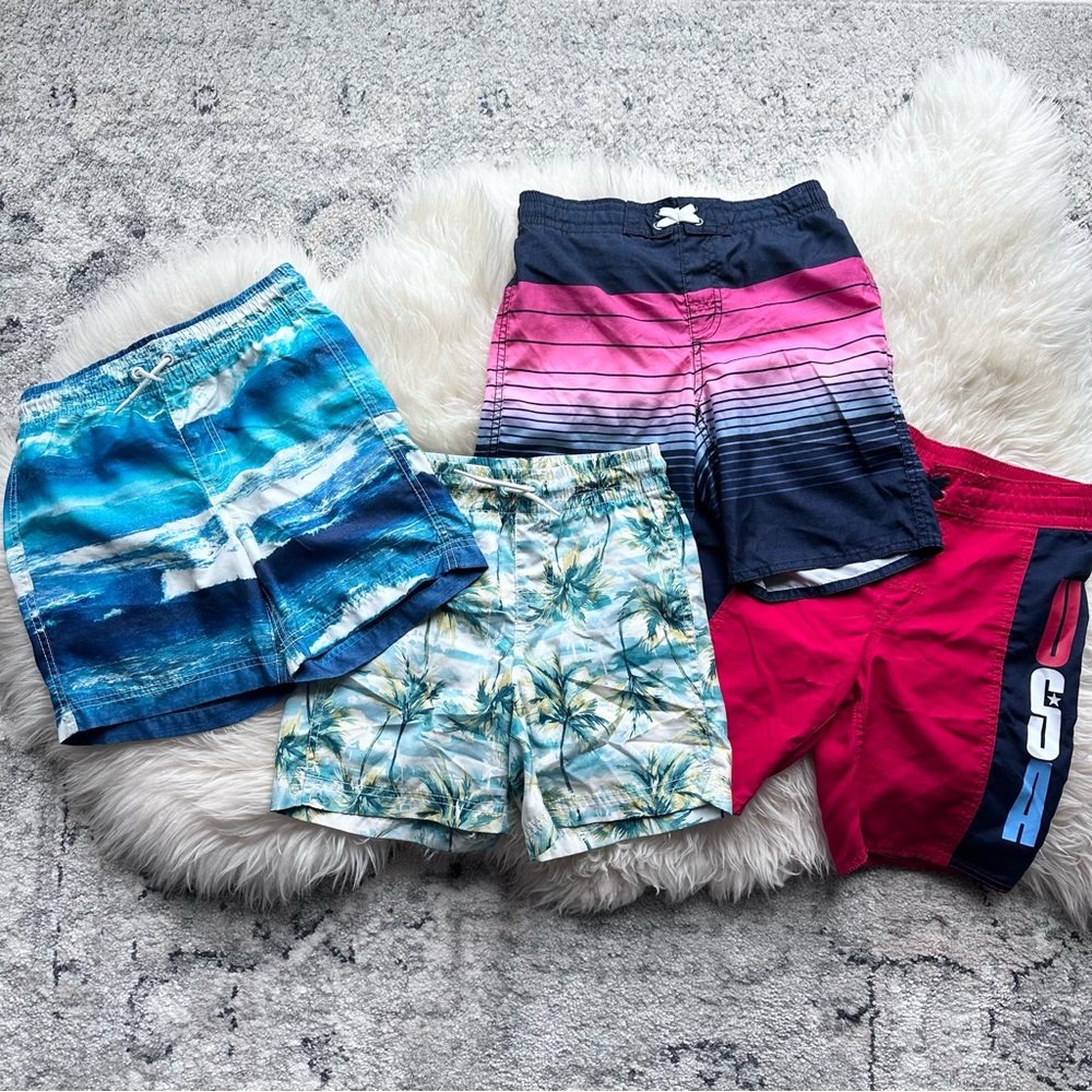 4 Old Navy Boys Size M(8) Swim Trunks/Board Shorts